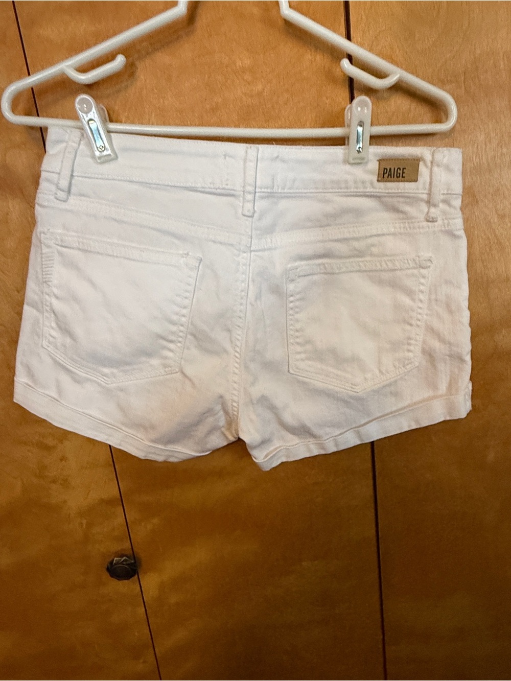 EUC - PAIGE White Denim Cuffed Shorts size 27 - Picture 3 of 10